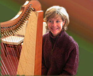 Kathie, an original member of the Lyrae Angelicae Harp Ensemble